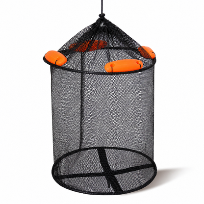 🎣 50% RABATT! 🐟 Flytande Sammanfällbart Fiskförvaringsnät – Antitrassel & Belagt för Havsfiske ✨