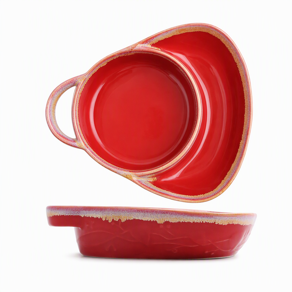 🎉Veckans specialerbjudande – 60 % rabatt✨Retro uppdelad ugnsform i keramik med handtag