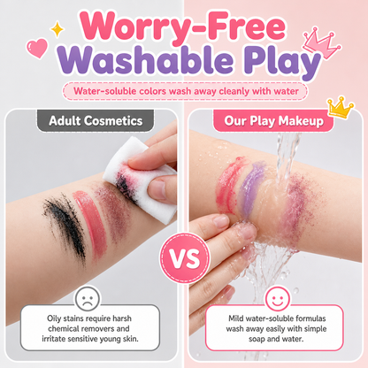📢📢 50% OFF🎀Pink Kids Makeup Kit for Girls – Pretend Play Cosmetics Set with Makeup Case, Perfect Birthday Gift