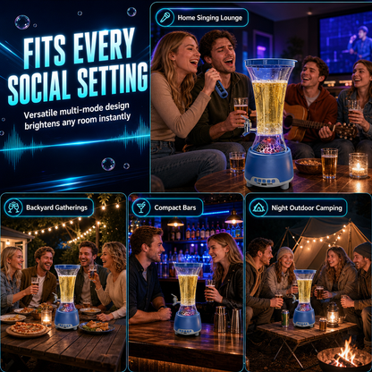 Large Capacity Beer Tower Dispenser with Tap and Wireless Bluetooth Speaker featuring Colorful LED Lights for Bars and KTV