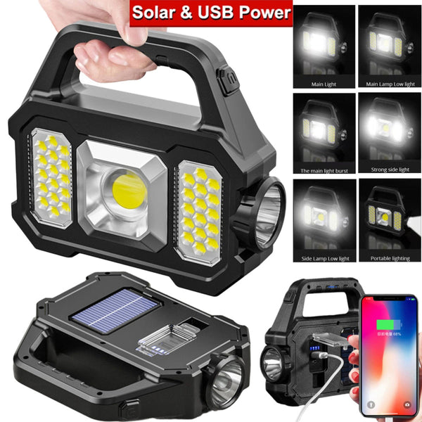 🔦✨ Ilumina Brasil LED-ficklampa – 50% RABATT! 500 lumen, solcells- + USB-laddning, 100–200 m räckvidd – bli aldrig utan ljus ☀️