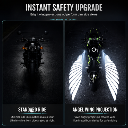 LED-projektionslampor med änglavingar för motorcykel