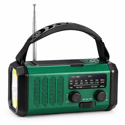 📻🌩️Bärbar uppladdningsbar solcells- och vevradio🔦