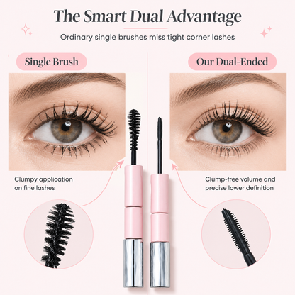 ✨ 50 % RABATT NU! 👁️ Vattenfast dubbeländad mascara & fransprimer – Förlängande, böjande & klumpfri volym för fransarna 💖
