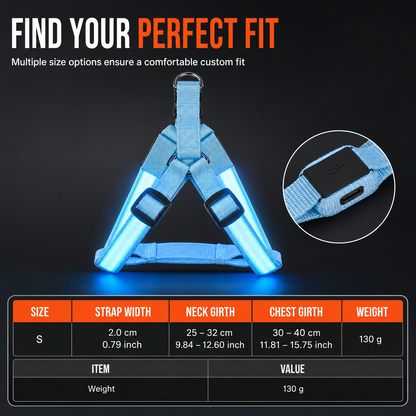 Justerbar LED-Hundsele Lysande Blinkande Bröstsele för Husdjur