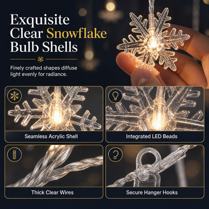 ❄️ 50% RABATT! ✨ LED Snöflinga Gardinbelysning – Vattentät & festlig dekoration ✨