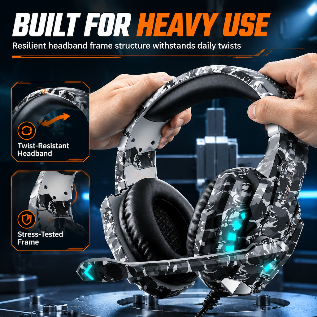 📢📢 50% RABATT🎮Over-Ear gamingheadset med mikrofon – uppslukande ljud och tydlig kommunikation för PC och konsol