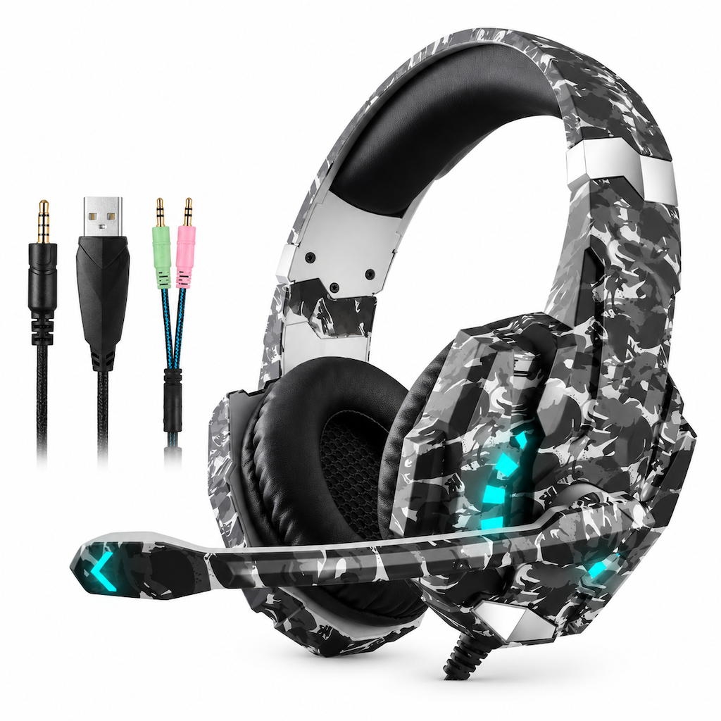 📢📢 50% RABATT🎮Over-Ear gamingheadset med mikrofon – uppslukande ljud och tydlig kommunikation för PC och konsol