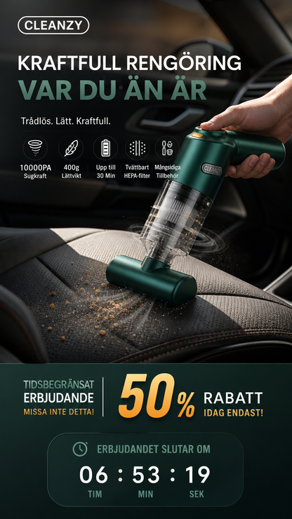🚗 50% RABATT NU! 🔋 Kraftfull Trådlös Dammsugare för Bil – Kompakt & Sladdlös – Stark Sugkraft för Snabb & Enkel Rengöring 🧹