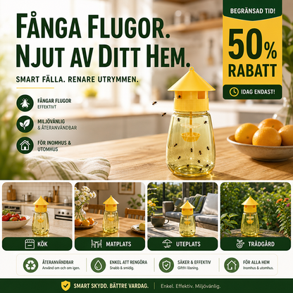 🛒 50% RABATT NU! 🪰 Hängande flugfälla – Lockar och fångar flugor, perfekt för kök, trädgård, camping och utomhusfester 🏡✨
