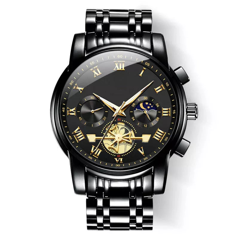 Lyxig design Dodecagon Quartz Watch Ny multifunktionell armbandsur för män