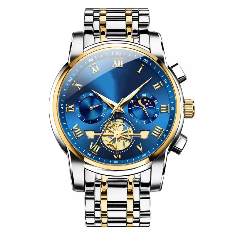 Lyxig design Dodecagon Quartz Watch Ny multifunktionell armbandsur för män