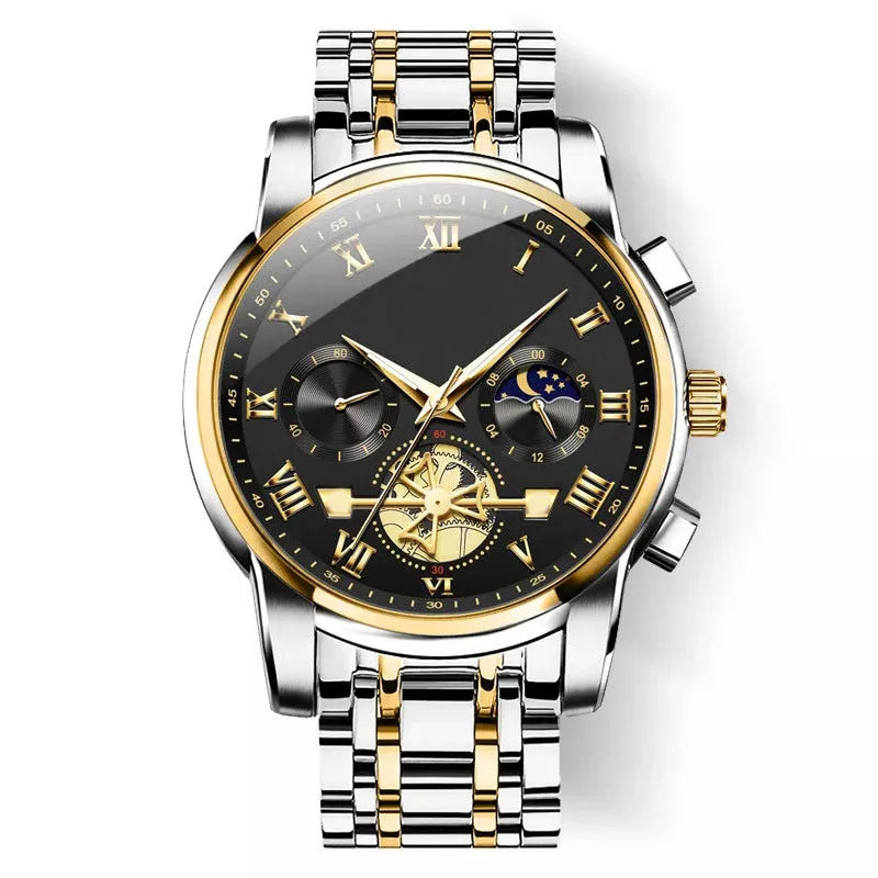 Lyxig design Dodecagon Quartz Watch Ny multifunktionell armbandsur för män