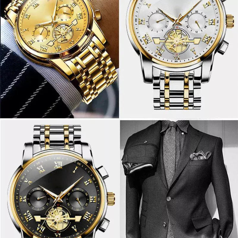 Lyxig design Dodecagon Quartz Watch Ny multifunktionell armbandsur för män