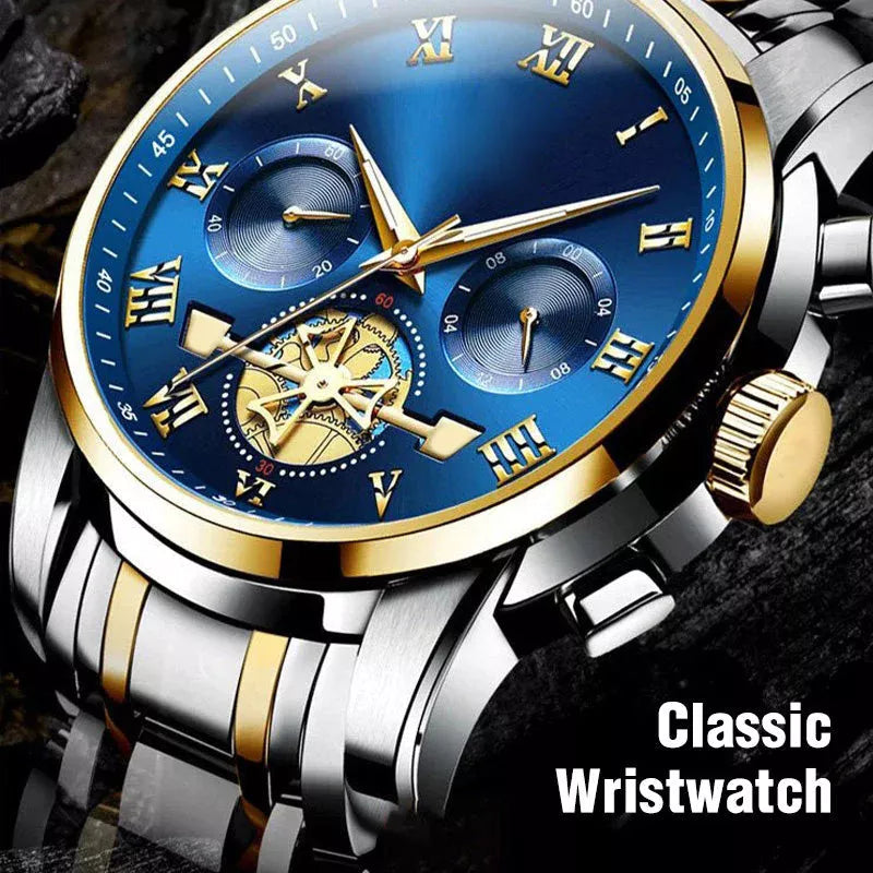 Lyxig design Dodecagon Quartz Watch Ny multifunktionell armbandsur för män