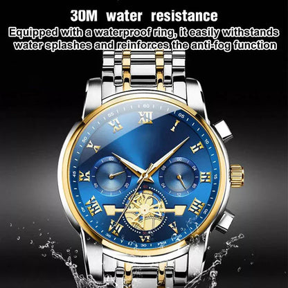 Lyxig design Dodecagon Quartz Watch Ny multifunktionell armbandsur för män