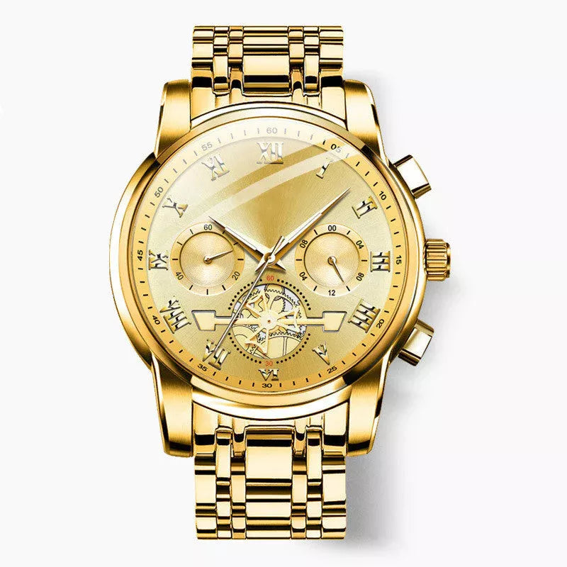 Lyxig design Dodecagon Quartz Watch Ny multifunktionell armbandsur för män